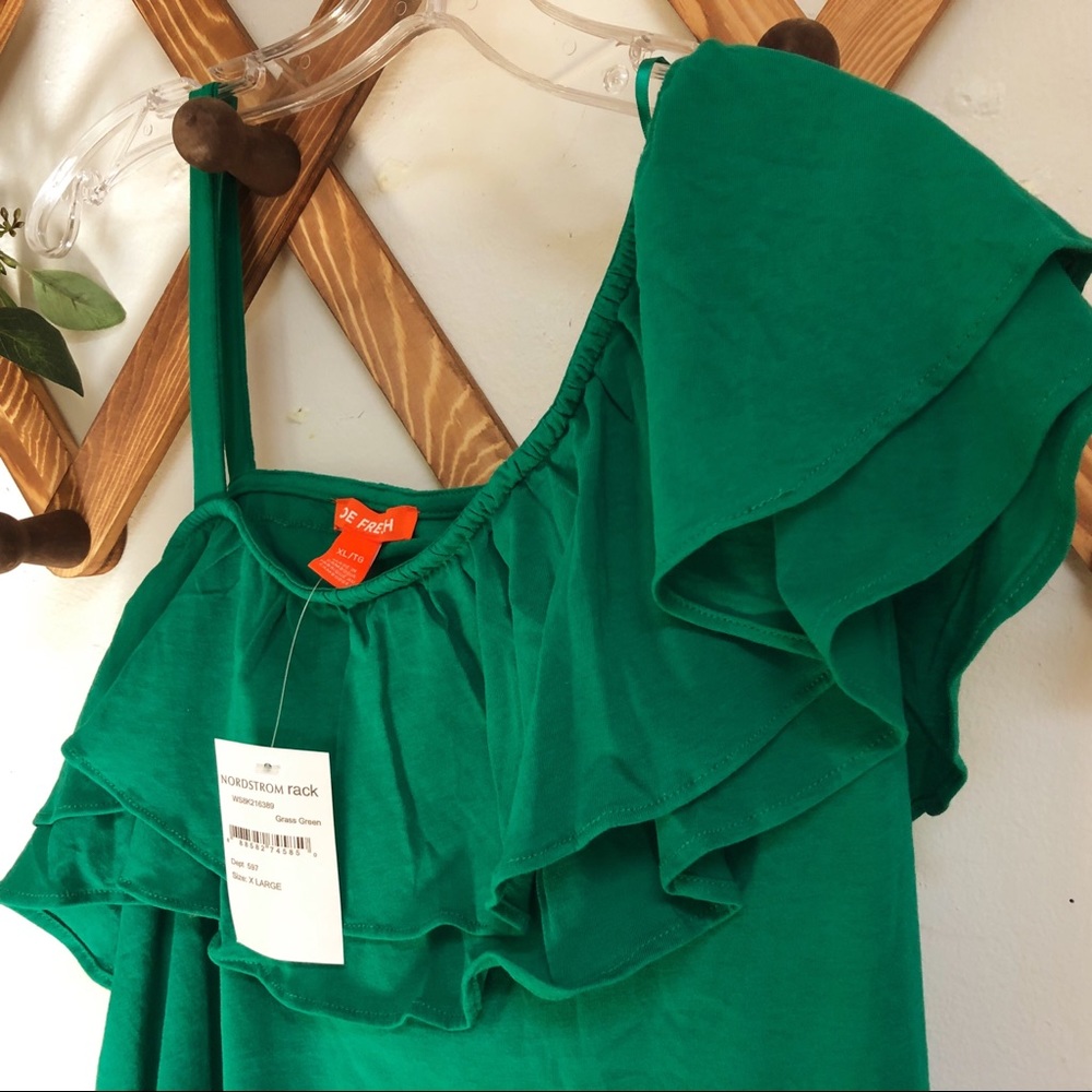 Joe Fresh Ruffle Top Asymmetrical Neck - Picture 3 of 6